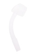 Slim 10 mm male 45-degree domeless frosted quartz banger with 4 mm thick bucket, curved neck, studio white background side view.