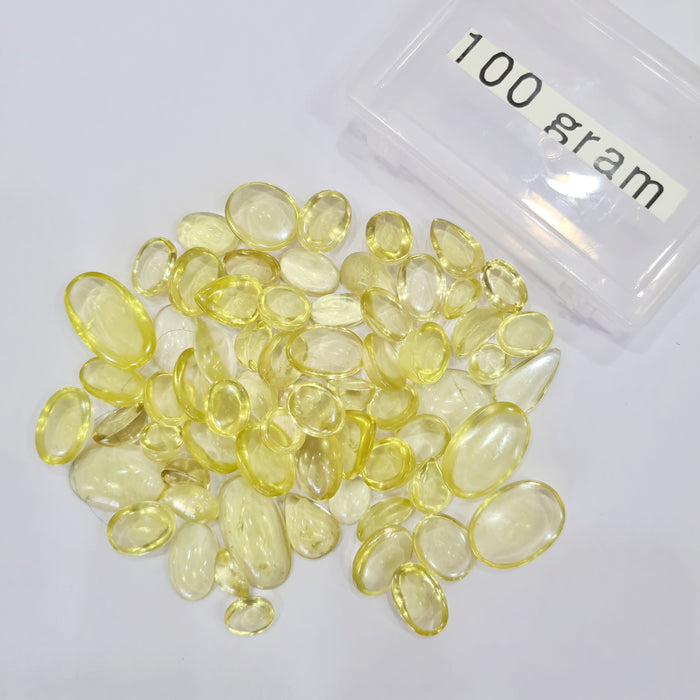 100 Gram of Natural Lemon Quartz Cabochon Gemstone | 40-50pcs - The LabradoriteKing