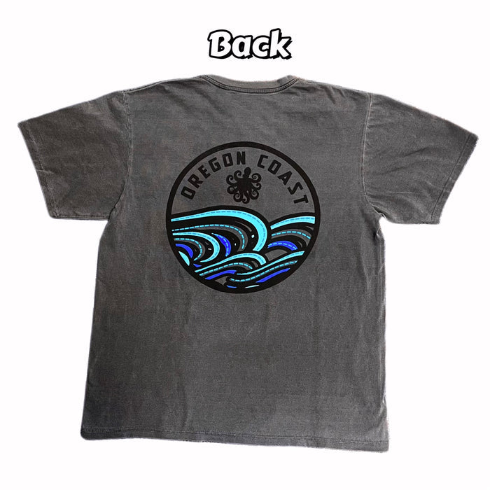 Apparel - Unisex T-shirt Octopus w/Waves Grey