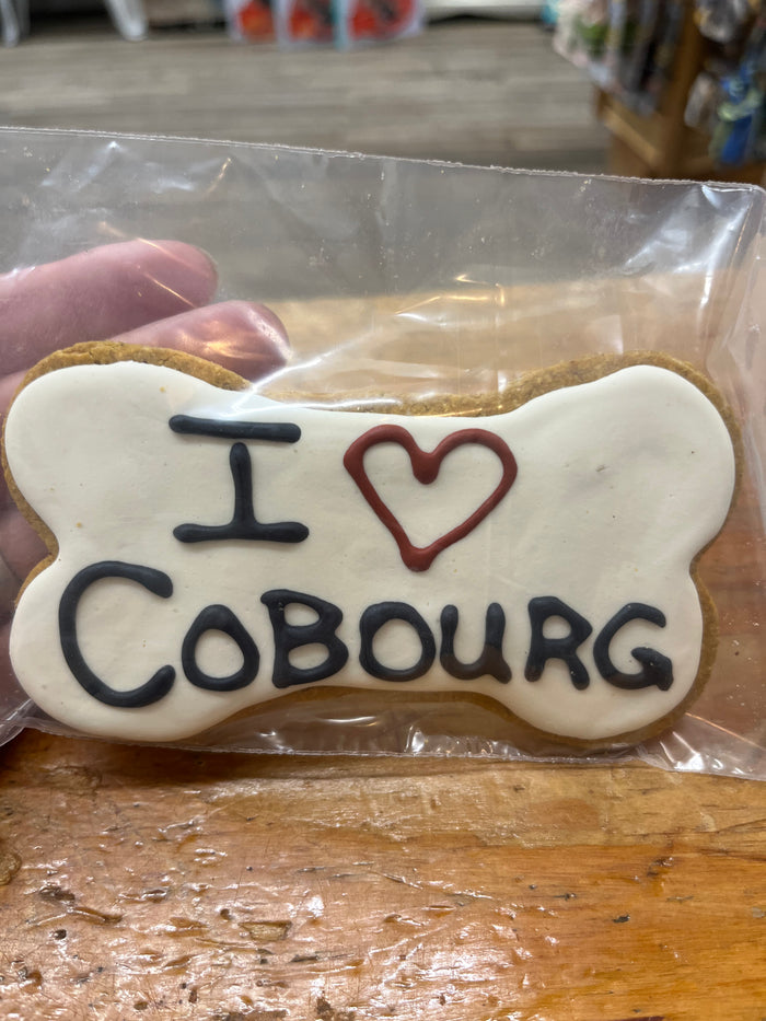 I LOVE Cobourg Large Iced Dog Cookie