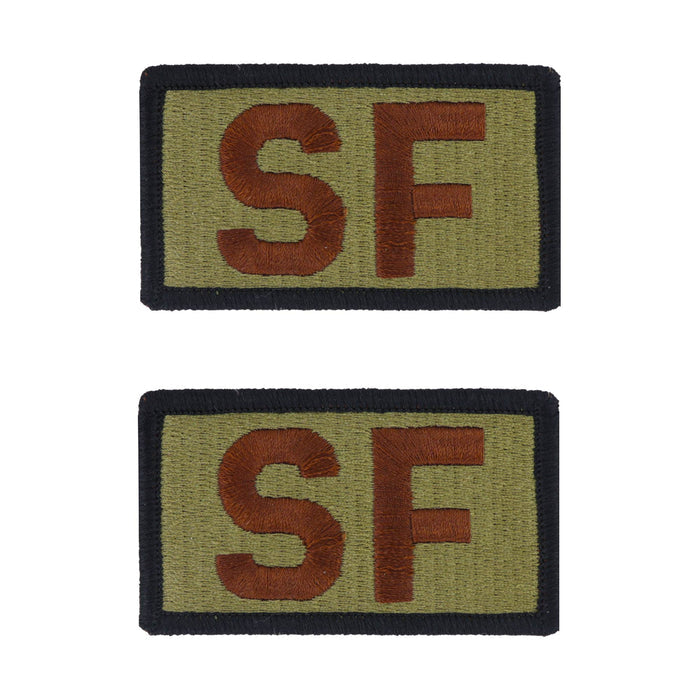Air Force Patch: SF Letters with Black Borders - OCP with hook Black Border