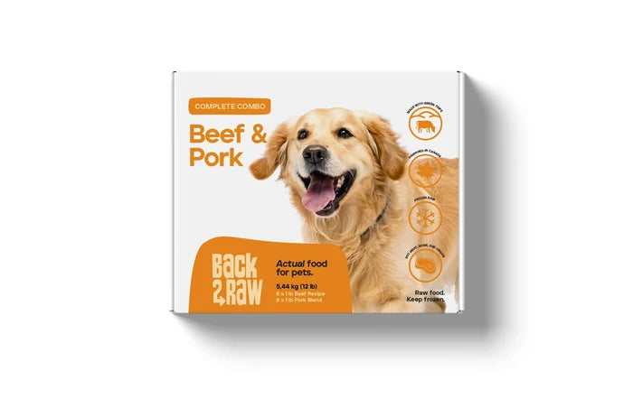 Back2Raw™🍁 12lb Complete Beef Recipe & Pork Blend Frozen Dog Food