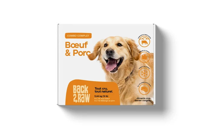 Back2Raw™🍁 12lb Complete Beef Recipe & Pork Blend Frozen Dog Food
