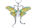 Bright Yellow Enamel Painted Butterfly Dragonfly Pendant Necklace - ALILANG.COM