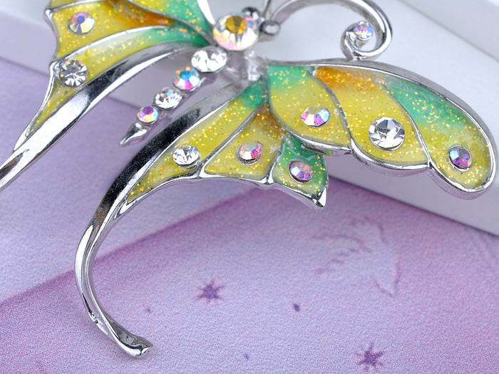 Bright Yellow Enamel Painted Butterfly Dragonfly Pendant Necklace - ALILANG.COM