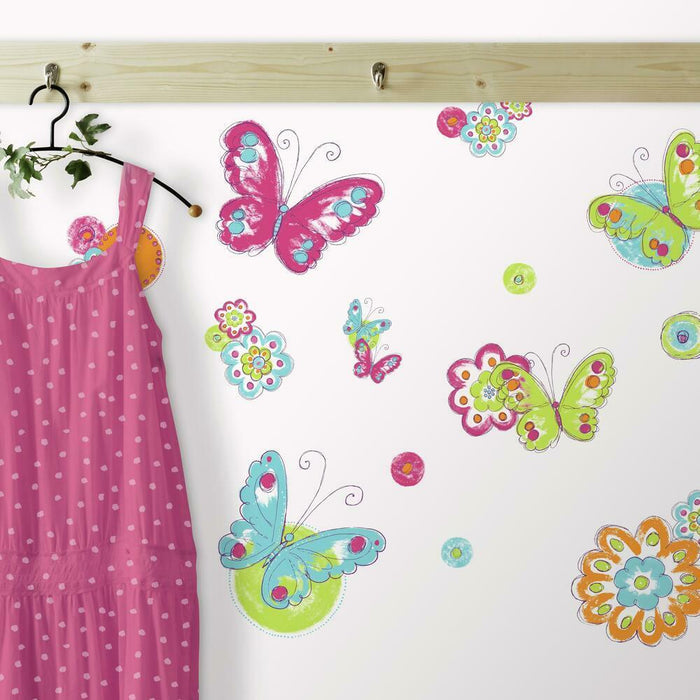 BRUSHWORK BUTTERFLY PEEL AND STICK WALL DECALS