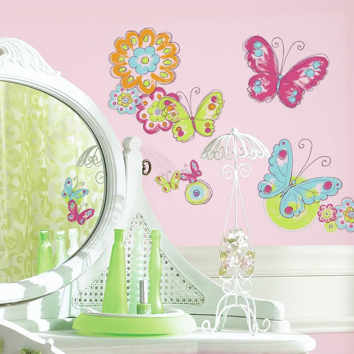 BRUSHWORK BUTTERFLY PEEL AND STICK WALL DECALS