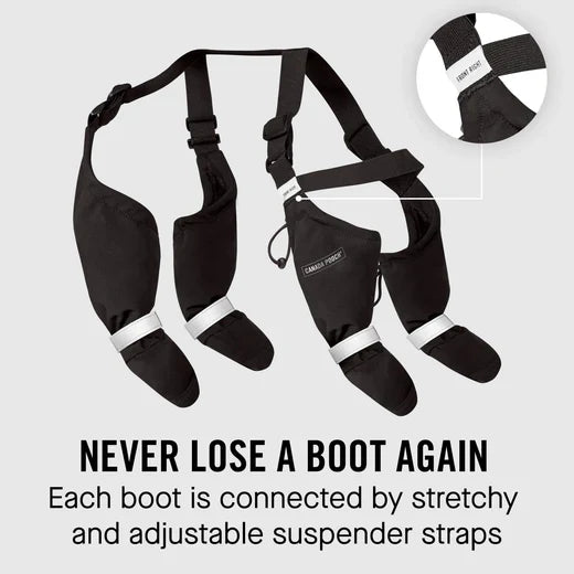 Canada Pooch Black Suspender Boots for Dogs