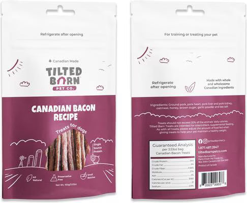 Canadian Bacon Treats 100g🍁Tilted Barn Pet Co.