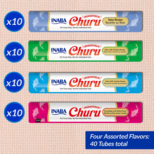 Churu Cat Purees Tuna & Seafood Recipe  40 Pack