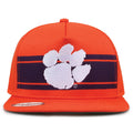 Clemson University Class of '92 trucker hat, front view with embroidered logo and stripes