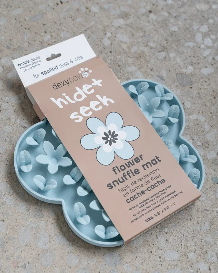 Dexypaws 🍁Blue Flower Enrichment Snuffle Mat