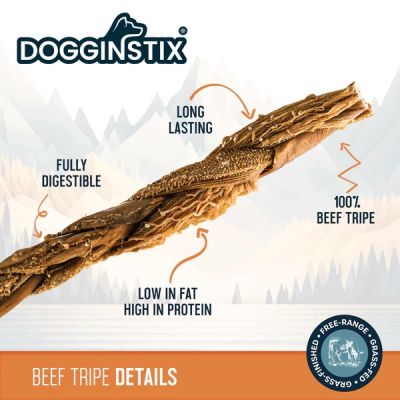 Doggin Stix Braided Beef Tripe 12"