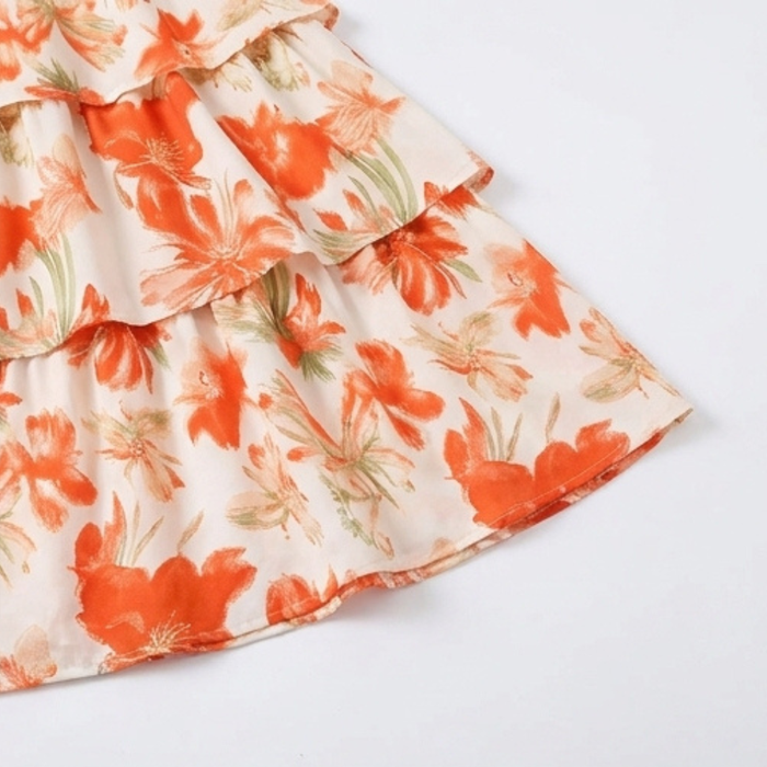 Florenza – Smocked Square-Neck Floral Maxi