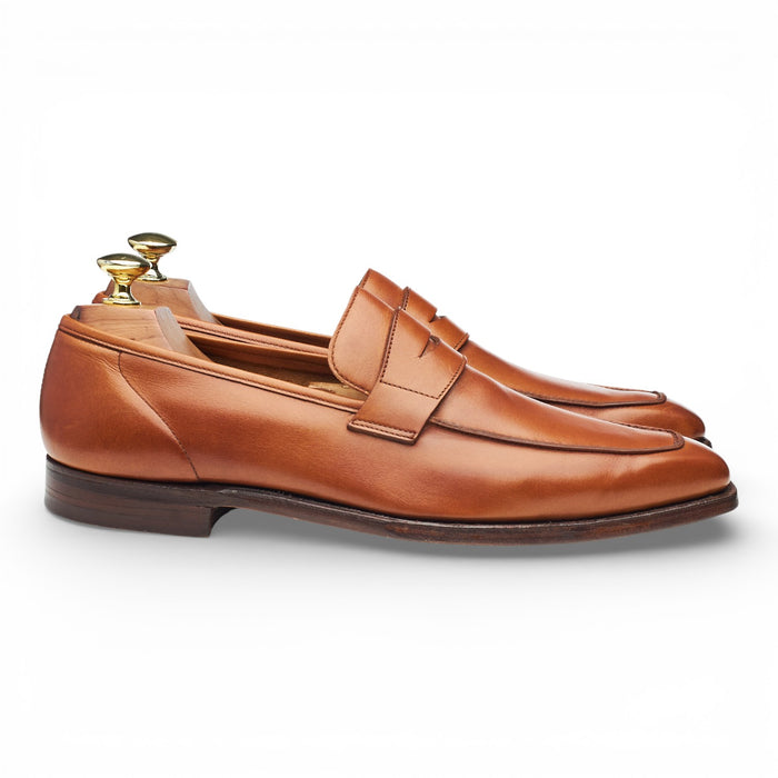 'George' Tan Brown Leather Loafers UK 7.5 E