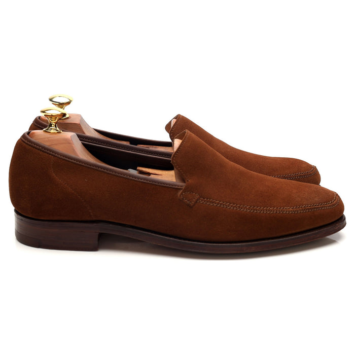Gieves & Hawkes Snuff Brown Suede Loafers UK 8.5 E
