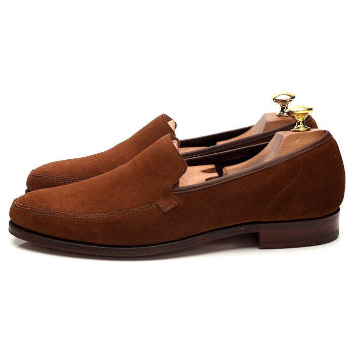 Gieves & Hawkes Snuff Brown Suede Loafers UK 8.5 E