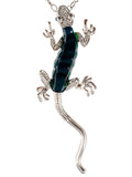 Green Resin Bead Body Water Gecko Lizard Pendant Necklace - ALILANG.COM