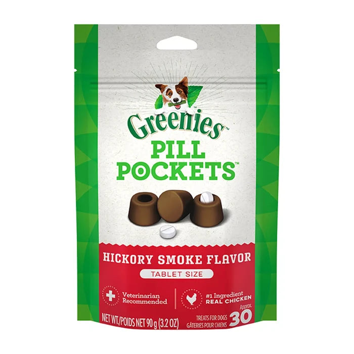 Greenies Dog Pill Pockets Hickory Smoke Flavour Tablet 3.2oz