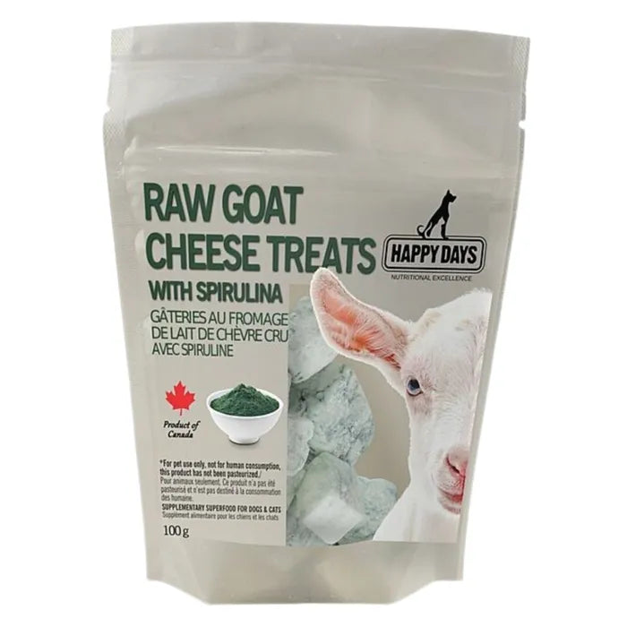 HAPPY DAYS 🍁 Frozen Raw Goat Cheese Treats with Spirulina for Dogs & Cats 100 g
