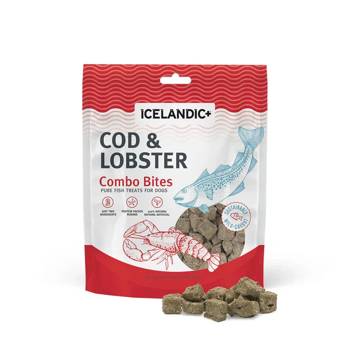 ICELANDIC+ Cod & Lobster Combo Bites Dog Treats 3oz