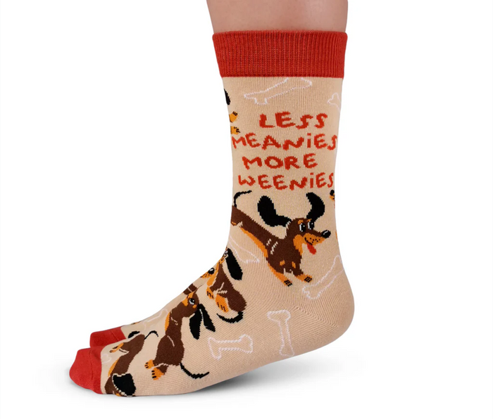 Less Meanies More Weenies Socks For Her 🍁Uptown Sox Ltd.
