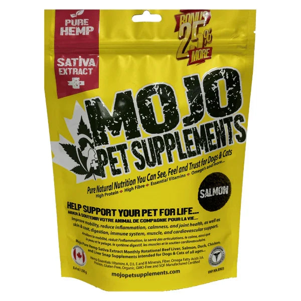Mojo 🍁 Pure Hemp Salmon Bites with Sativa Extract Pet Supplements