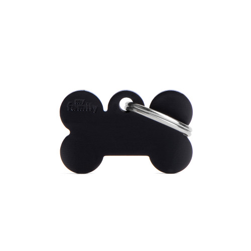 My Family Basic Bone Black  - Engravable ID Tag