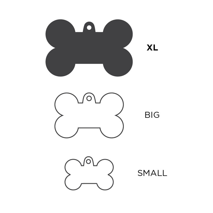 My Family Basic Bone Black  - Engravable ID Tag