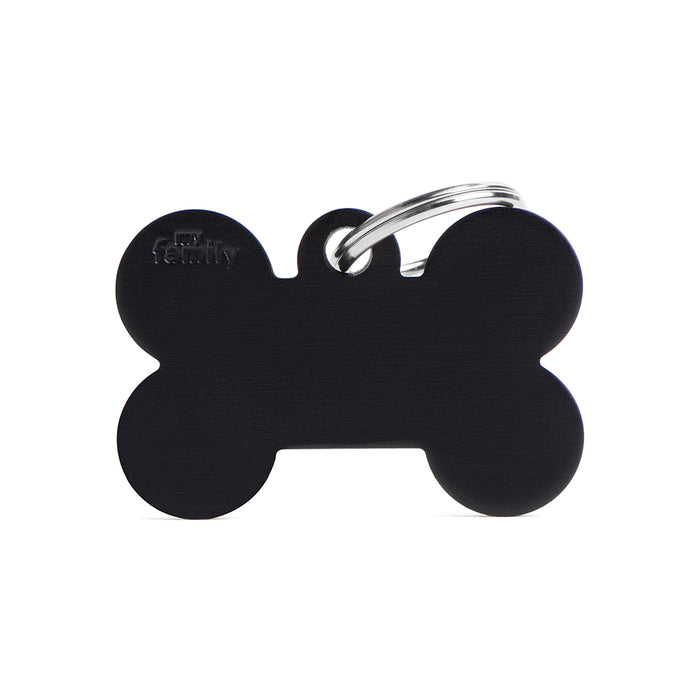My Family Basic Bone Black  - Engravable ID Tag