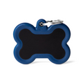 My Family Bone Hushtag Black & Dark Blue - Engravable ID Tag
