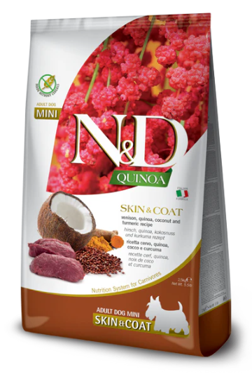 N&D Farmina Adult Mini Skin & Coat Venison & Quinoa for Dogs  2.5kg