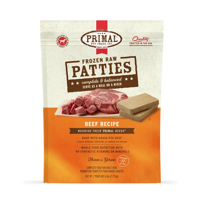 Primal™ Frozen Raw Patties Beef Recipe Dog Food