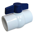 American Granby Ball Valve with Blue Handle, PVC SxS 1-1/2 | VLPBV015SBH"