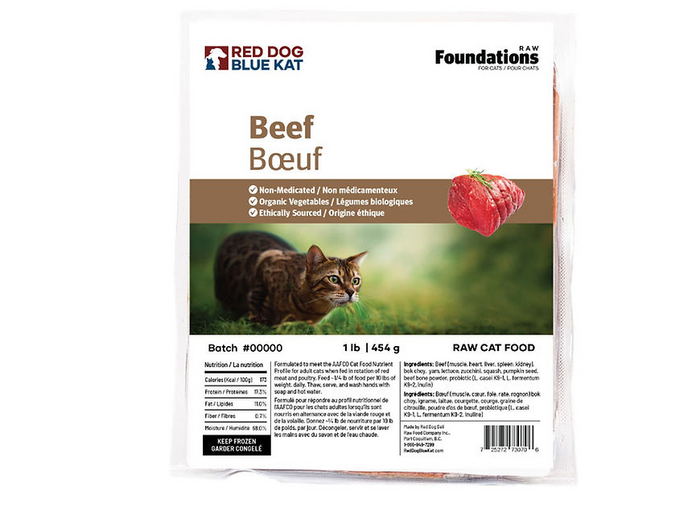 RDBK 🍁Foundations Raw Beef for Cats 4 x 1/4lb