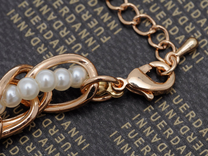 Rope Style Chain Intertwined With Strand Of Pearls