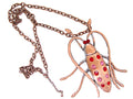 Ruby Beetle Bug Necklace Pendant