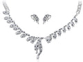 Silver Gun Leopard Cheetah Necklace Clip On Earring Set