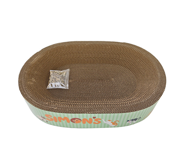 SIMONS 🍁Oval - Corrugated Cat Bed with Catnip