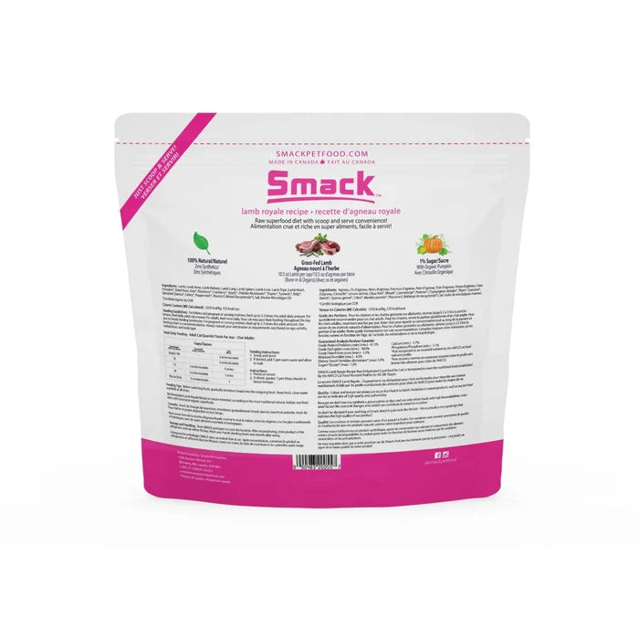 Smack🍁 Lamb Royale Raw Dehydrated Super Food for Cats 250g