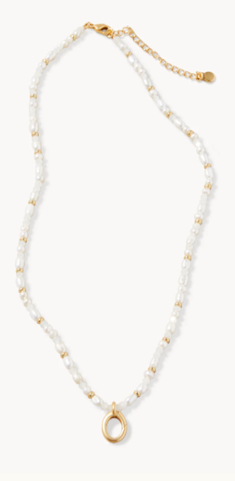 Sparkly Pearl Charm Necklace