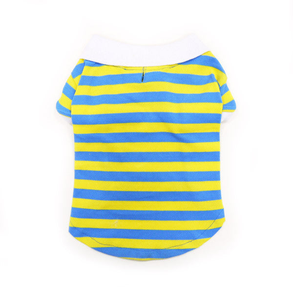 STRIPE POLO SHIRT YELLOW/BLUE, Shirts Tanks & Tees - Bones Bizzness