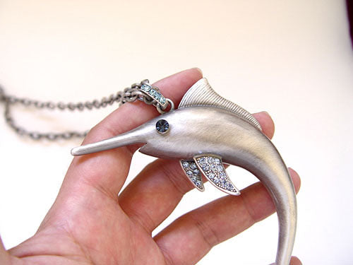 Stunning Jumping Swordfish Necklace Pendant