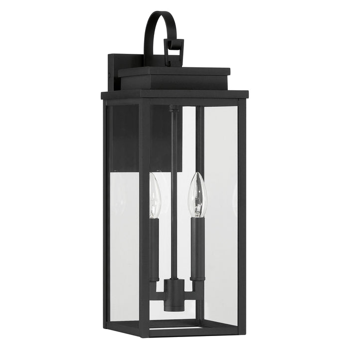 Exterior Wall Sconce Thesis 207742A Hillside 20 inch 2 light Textured Black Exterior Wall Sconce with Clear Glass THESIS