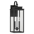 Exterior Wall Sconce Thesis 207742A Hillside 20 inch 2 light Textured Black Exterior Wall Sconce with Clear Glass THESIS