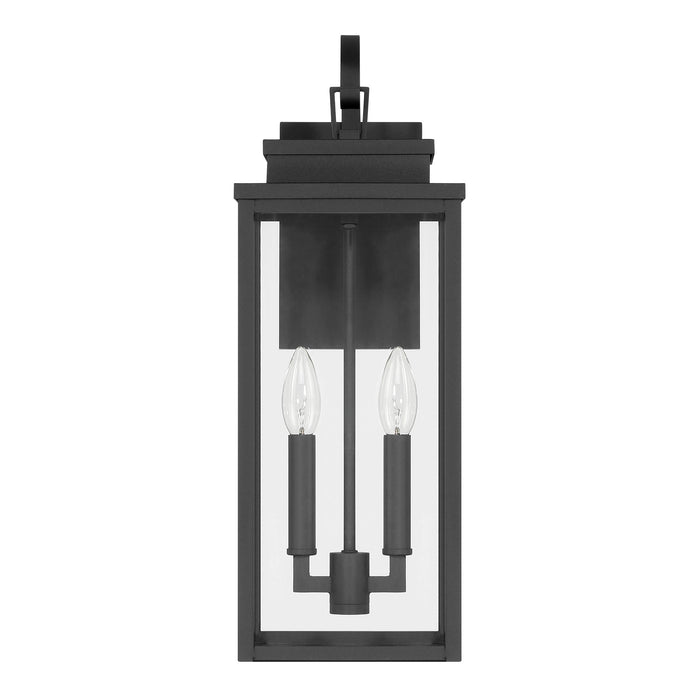 Exterior Wall Sconce Thesis 207742A Hillside 20 inch 2 light Textured Black Exterior Wall Sconce with Clear Glass THESIS