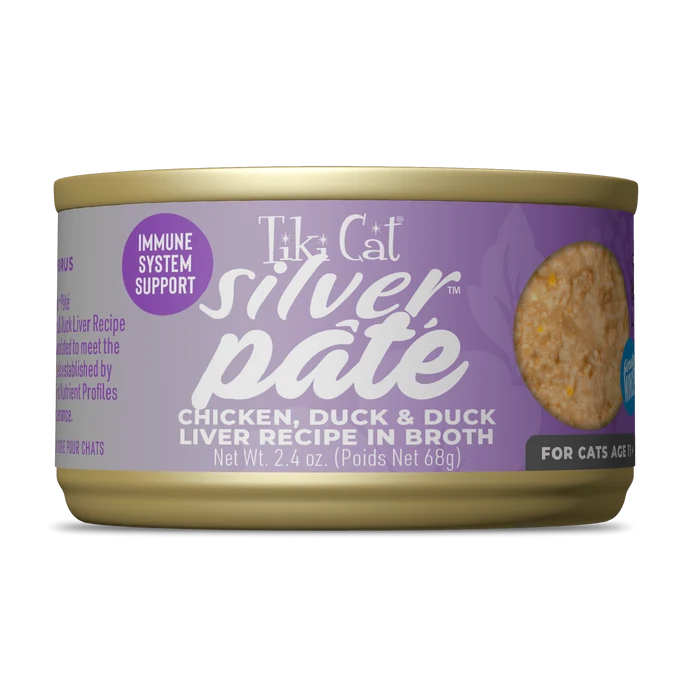 Tiki Cat Silver Pate Cat Food Variety Pack - 12 x 2.4oz cans