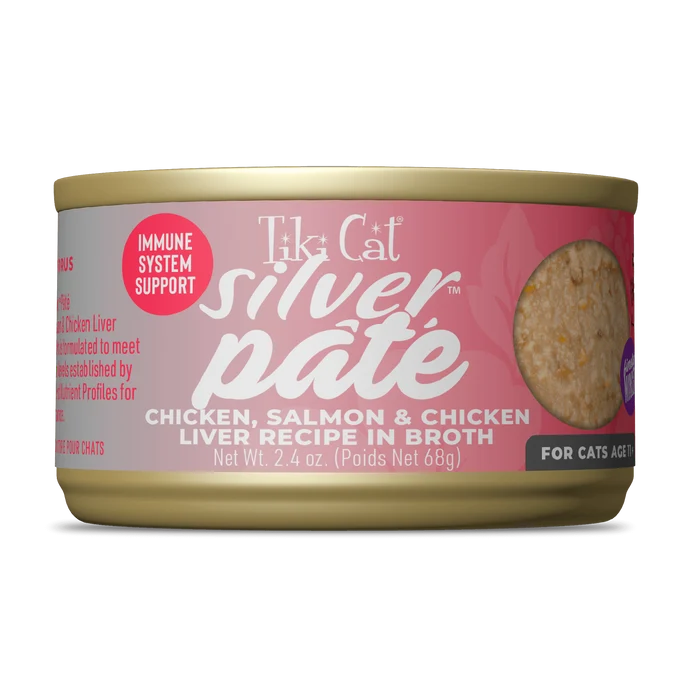 Tiki Cat Silver Pate Cat Food Variety Pack - 12 x 2.4oz cans