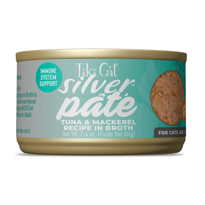 Tiki Cat Silver Pate Cat Food Variety Pack - 12 x 2.4oz cans