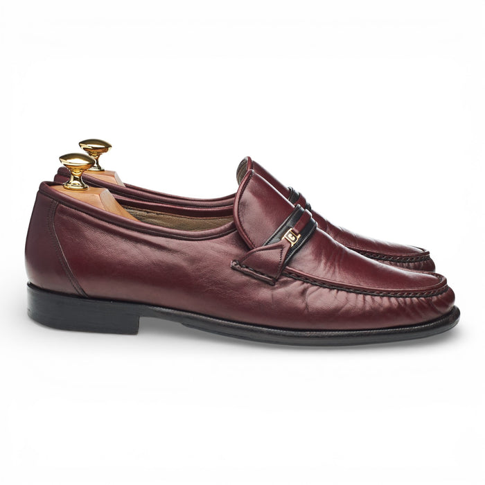 'Turin' Burgundy Leather Moccasins Loafers UK 8 F